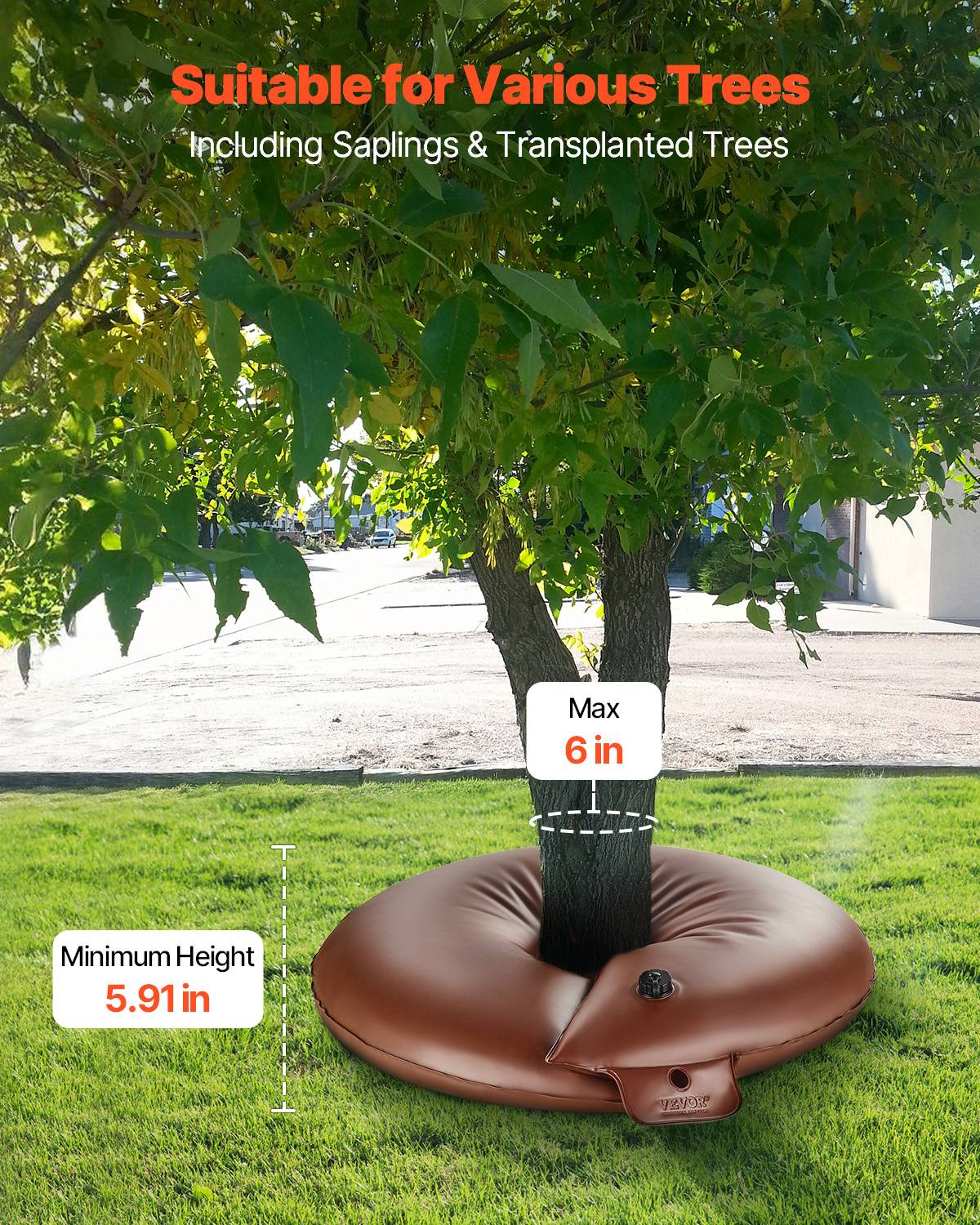 VEVOR Anneau arrosage arbres 4pcs, 60.6L, libération lente. - Image 4