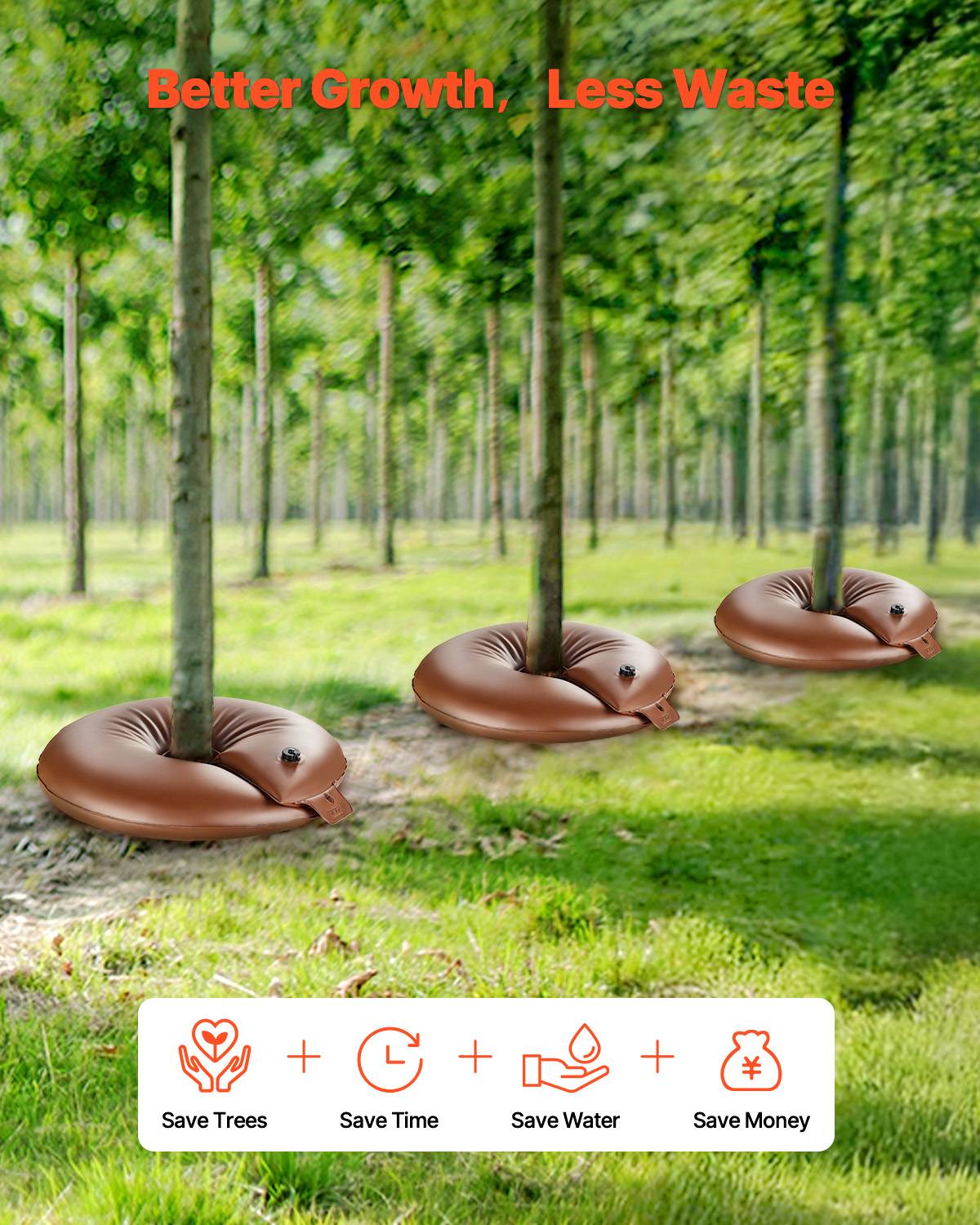 VEVOR Anneau arrosage arbres 4pcs, 60.6L, libération lente. - Image 6