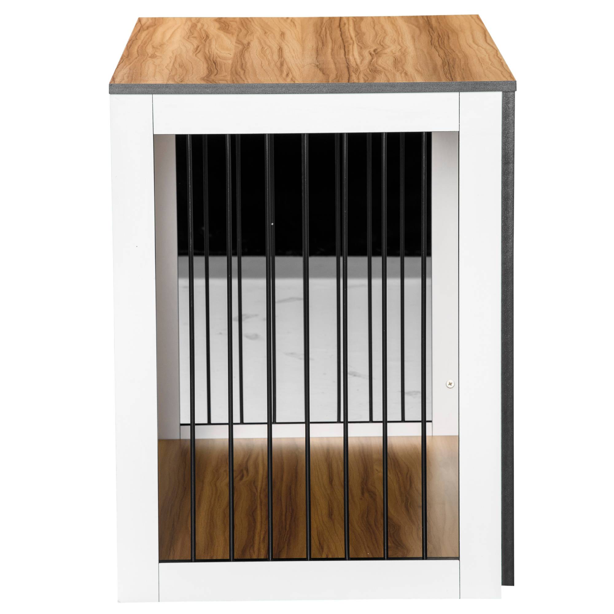 Caisse pour grand chien intérieur,106x60x76cm chêne et blanc - Image 9