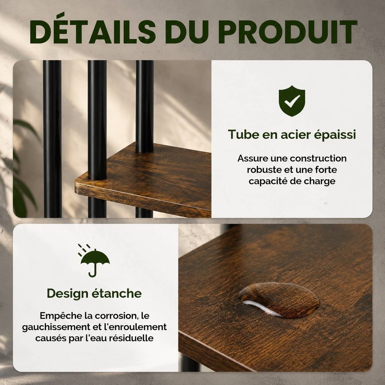 Support à Plantes Intérieur 5 Niveaux Avec Lumières Full Spectrum Dimmable - Image 6