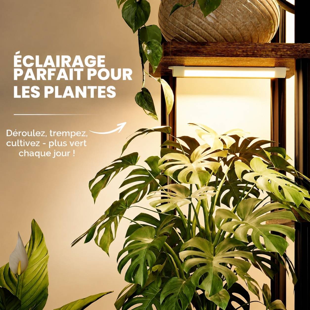 Support à Plantes Intérieur 5 Niveaux Avec Lumières Full Spectrum Dimmable - Image 7