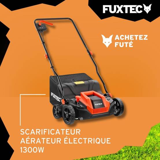 FUXTEC - Scarificateur Électrique Fuxtec Fx-ev320eco, Aérateur De Gazon 1300w, Largeur 32 Cm Et Profondeur -12 À +10 Mm, Bac 40L - Image 2