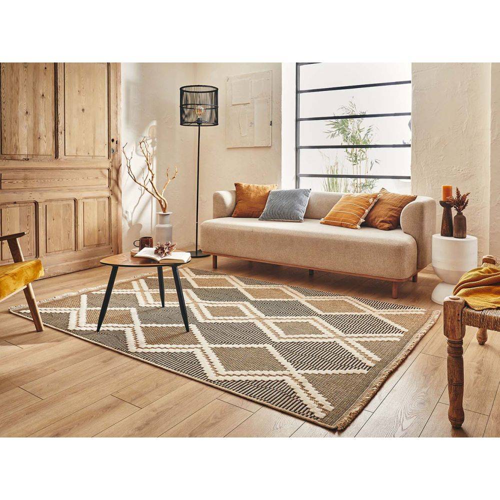 Jardindeco - Tapis intérieur extérieur aspect jute noire Tijuana 9048 180 x 67 cm - Image 2