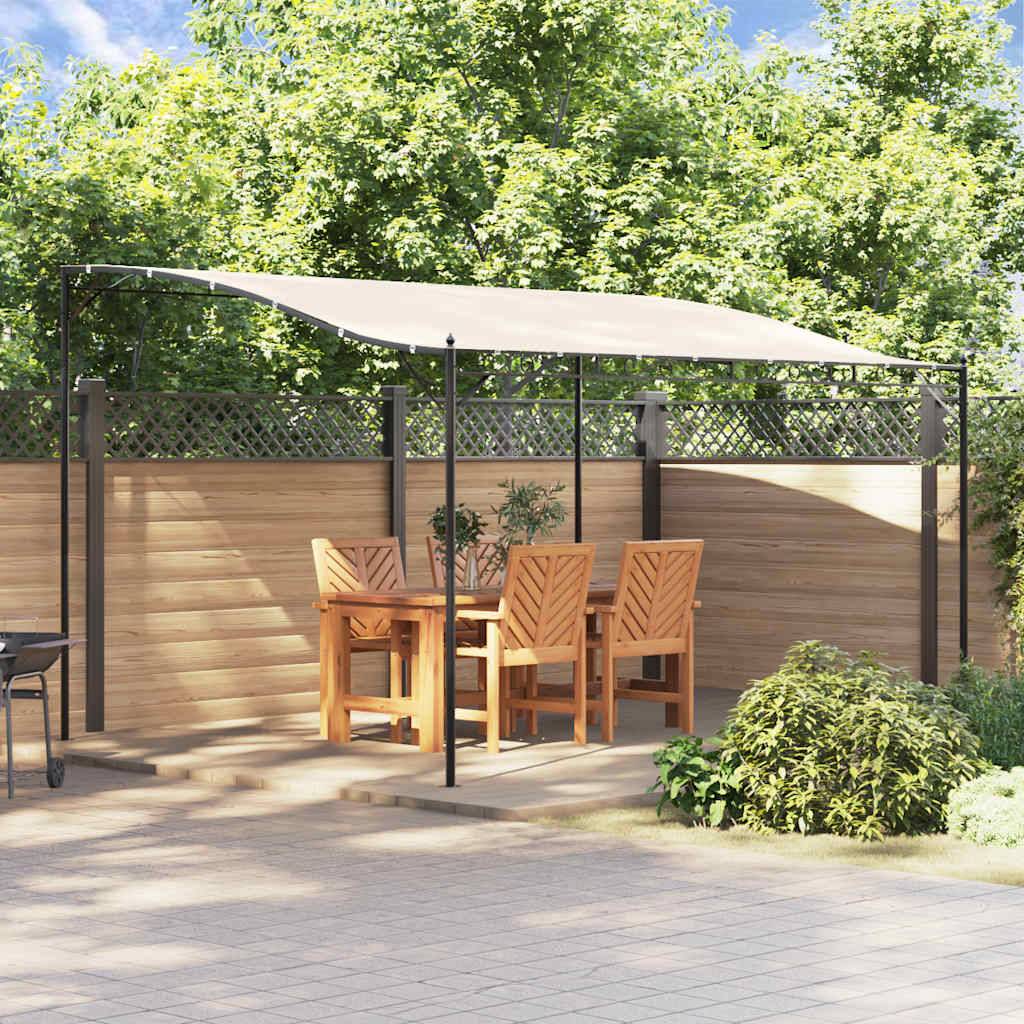 ComfortXL - Pergola Murale Acier Toile Polyester Anti-UV pour Entrée et Terrasse Crème 4x3 m – ComfortXL Outdoor Living - Image 1