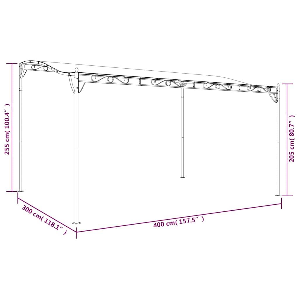 ComfortXL - Pergola Murale Acier Toile Polyester Anti-UV pour Entrée et Terrasse Crème 4x3 m – ComfortXL Outdoor Living - Image 9
