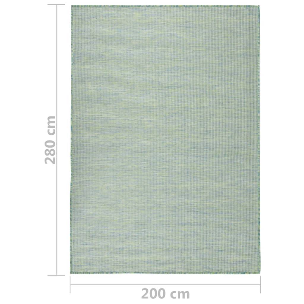 Très Grand Tapis Extérieur Tissage Plat en Polypropylène Anti-UV Turquoise 200x280 cm – ComfortXL Outdoor Living - Image 6