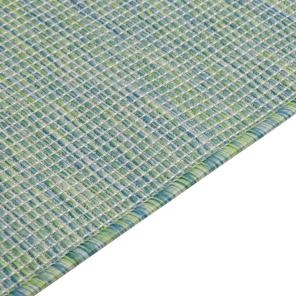 Très Grand Tapis Extérieur Tissage Plat en Polypropylène Anti-UV Turquoise 200x280 cm – ComfortXL Outdoor Living - Image 4