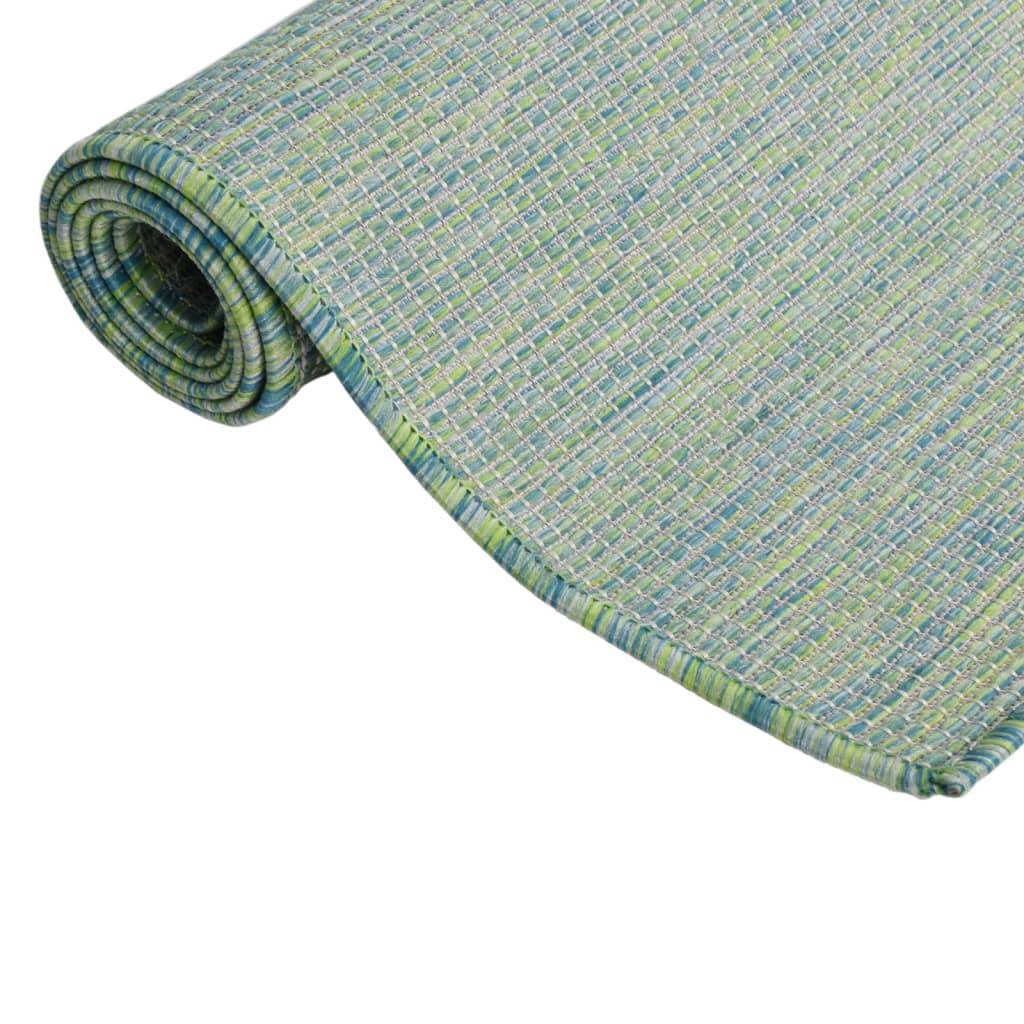 Très Grand Tapis Extérieur Tissage Plat en Polypropylène Anti-UV Turquoise 200x280 cm – ComfortXL Outdoor Living - Image 3