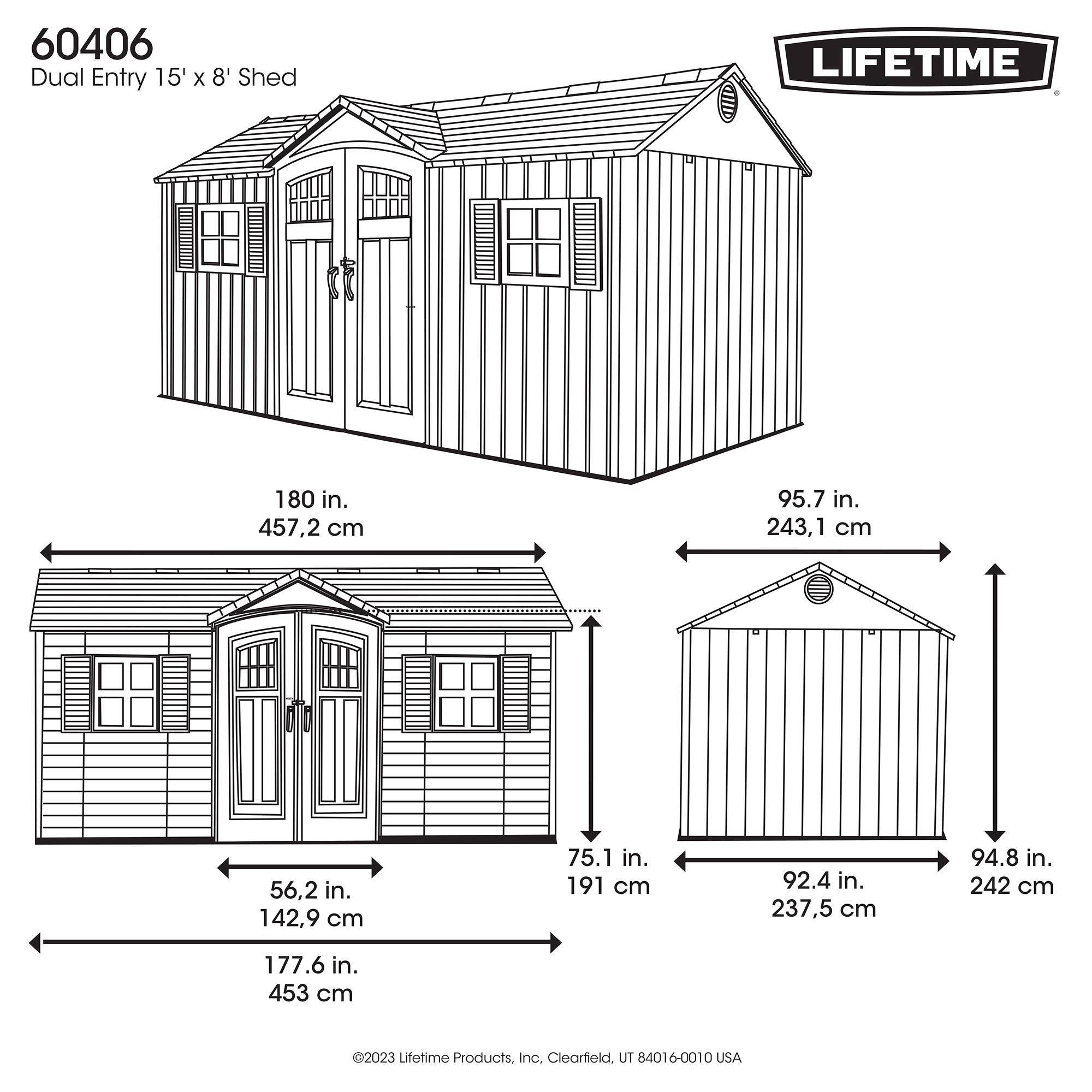 Lifetime - Abri de jardin résine 11.15m2 - 4.57x2.44m LIFETIME 60406 - Image 8