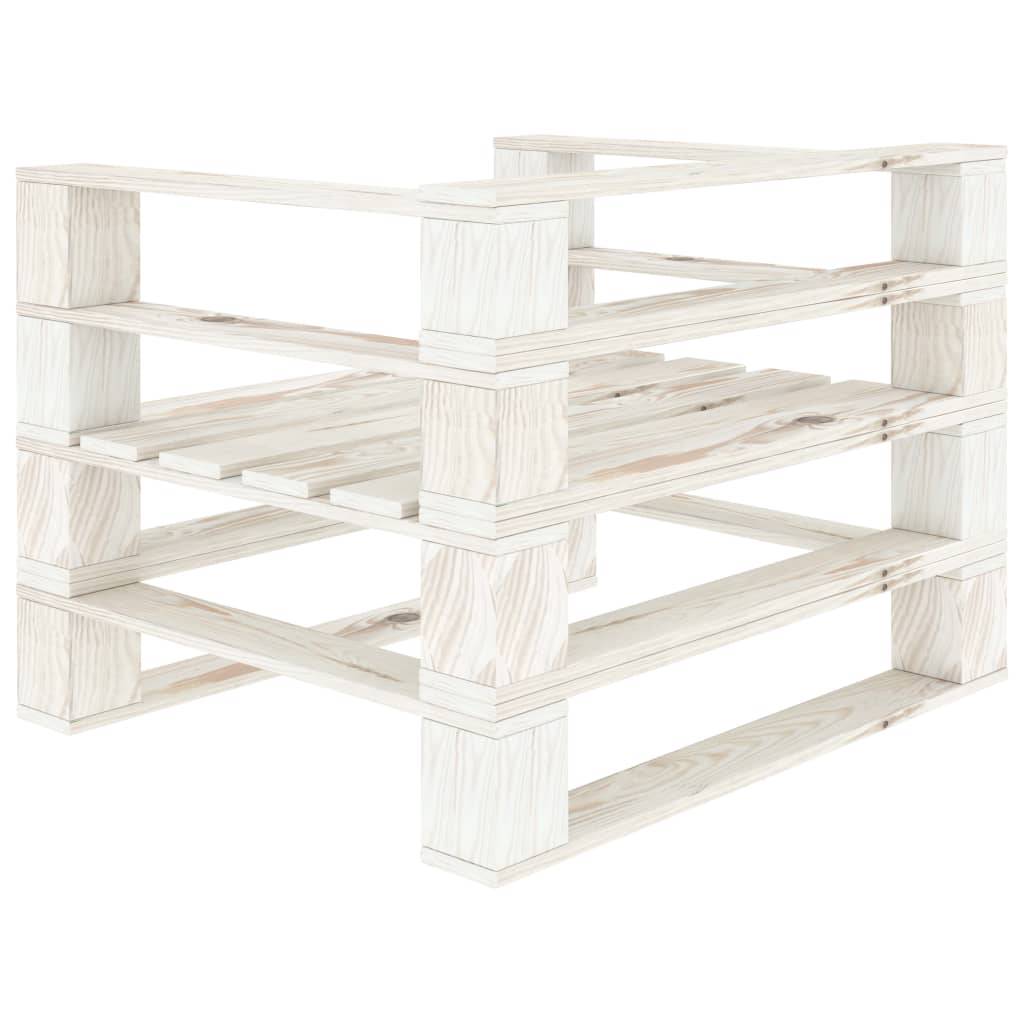 Helloshop26 - Fauteuil palette de jardin bois 80 x 67,5 x 60,8 cm blanc - Image 3