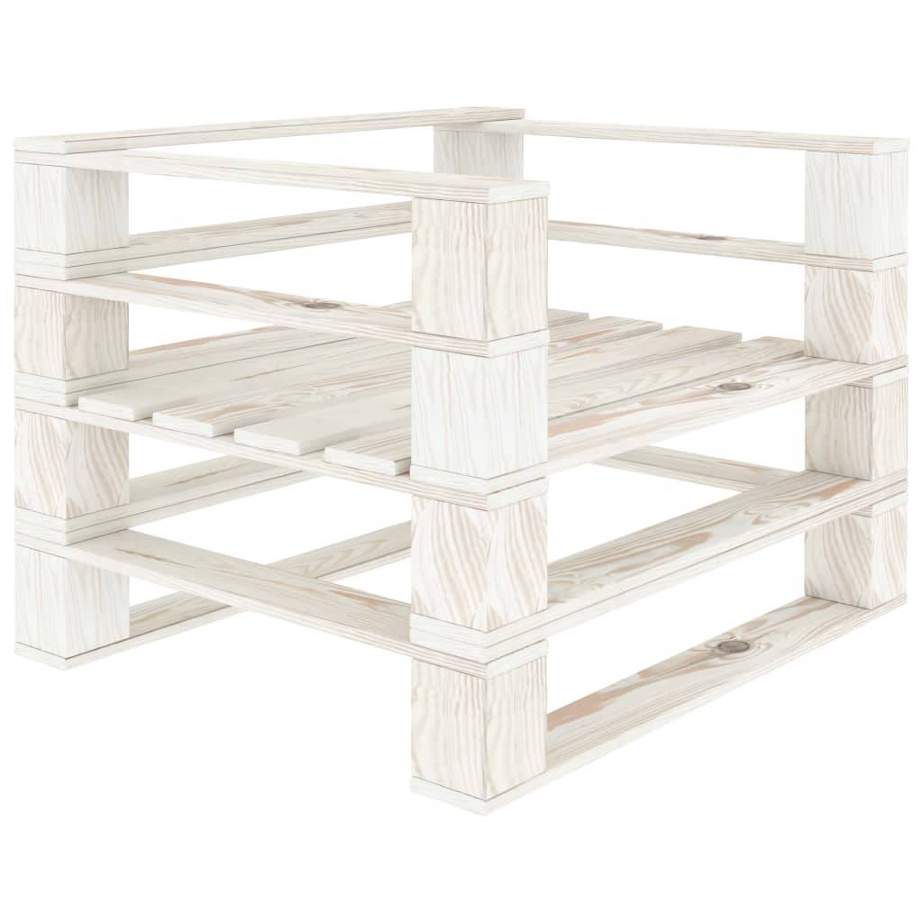 Helloshop26 - Fauteuil palette de jardin bois 80 x 67,5 x 60,8 cm blanc - Image 1