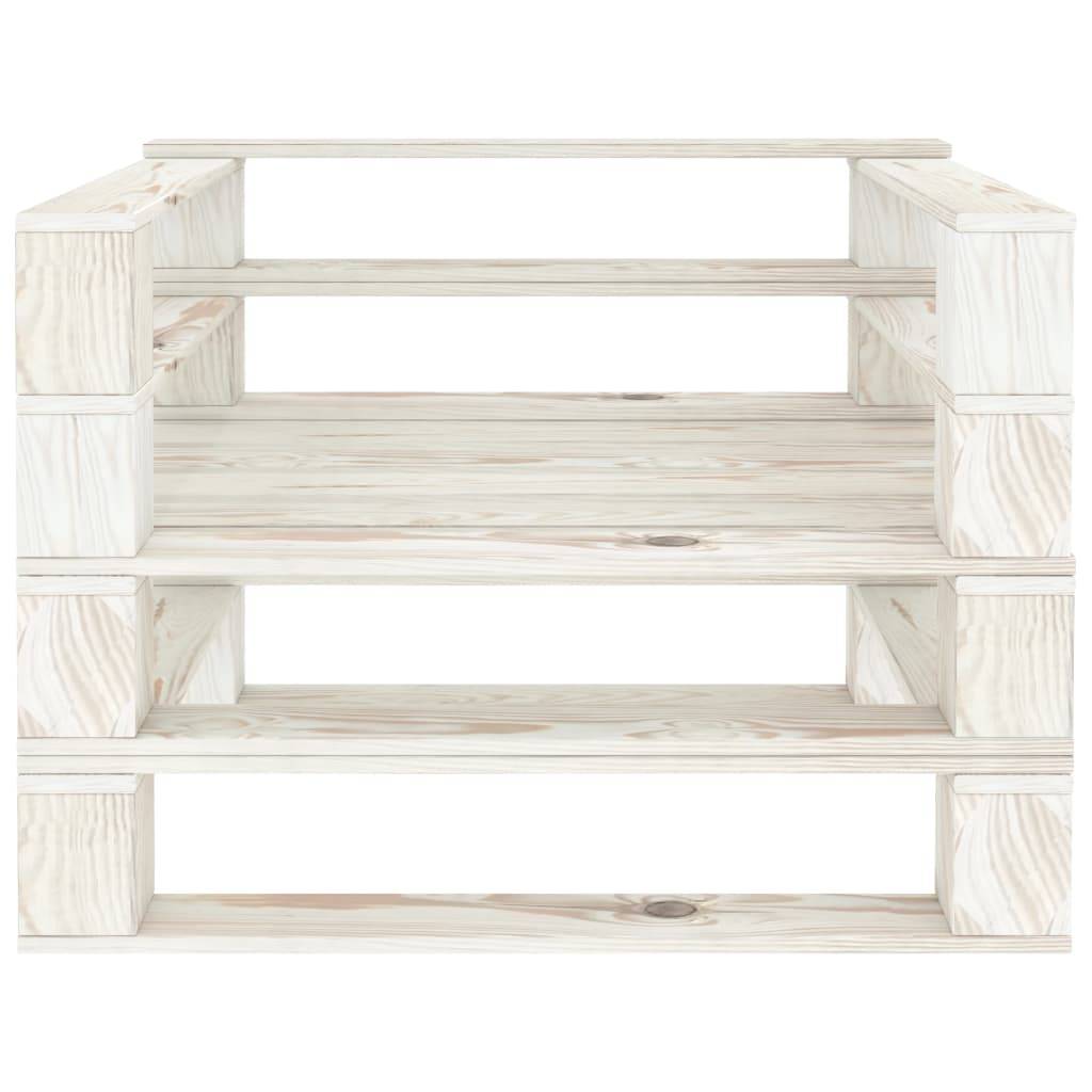 Helloshop26 - Fauteuil palette de jardin bois 80 x 67,5 x 60,8 cm blanc - Image 2