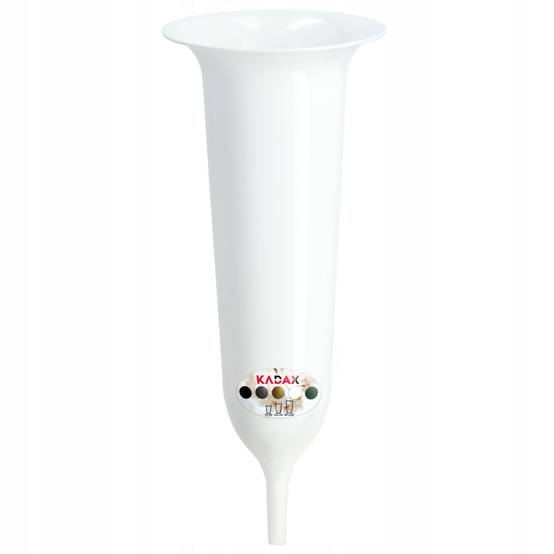 Vase Fiole Pour Cimetière 30cm Fleurs Artificielles Pointe Conduite Blanc - Image 3