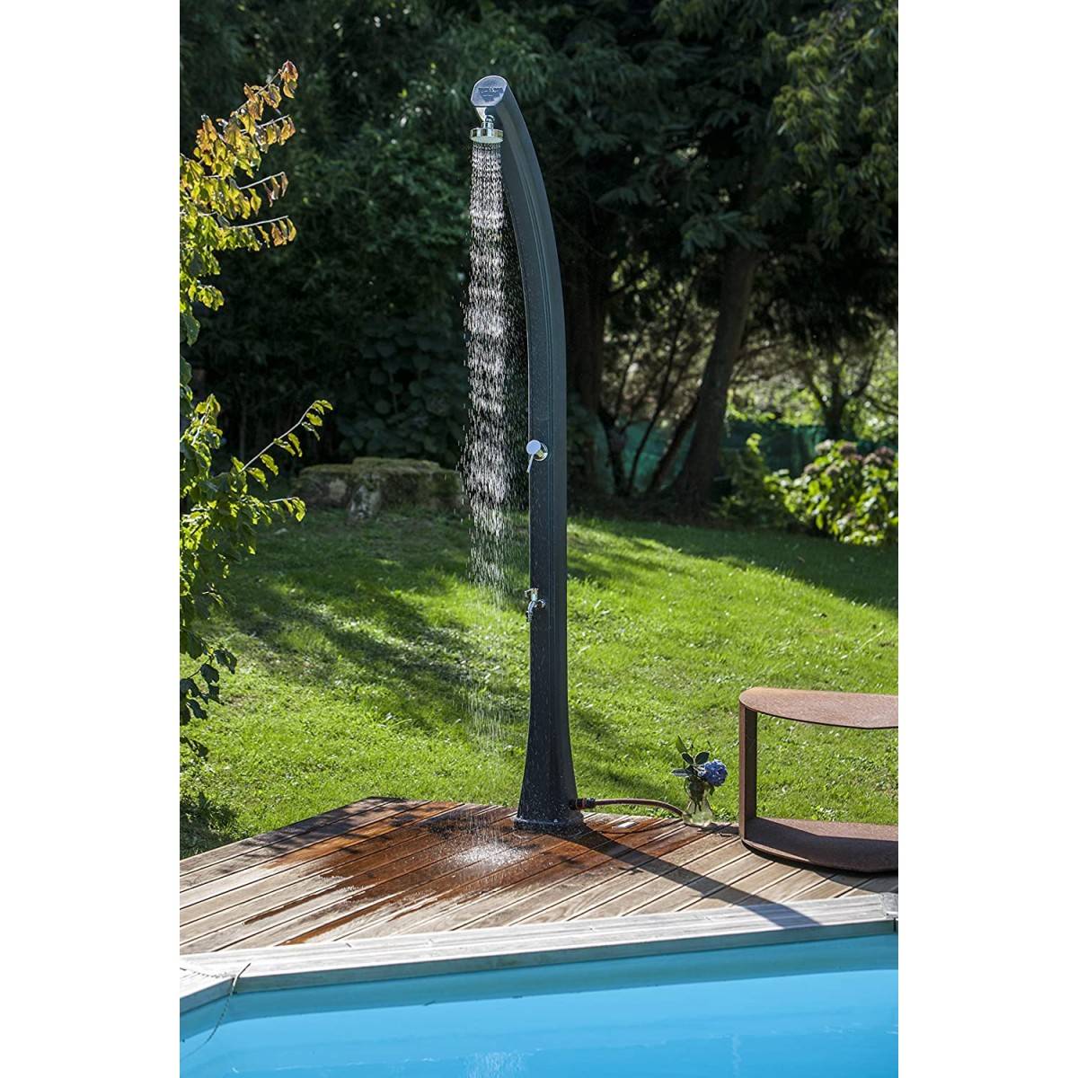 Gré - Douche solaire Professionnelle GRE Résine noire 25 litres Robinet mitigeur Piscines Plages Jardins - Image 7