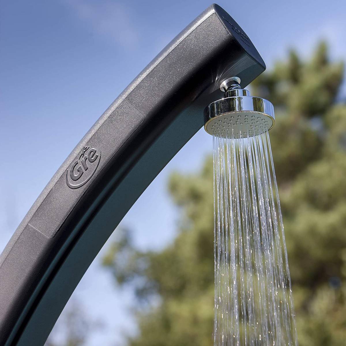 Gré - Douche solaire Professionnelle GRE Résine noire 25 litres Robinet mitigeur Piscines Plages  Jardins - Image 8
