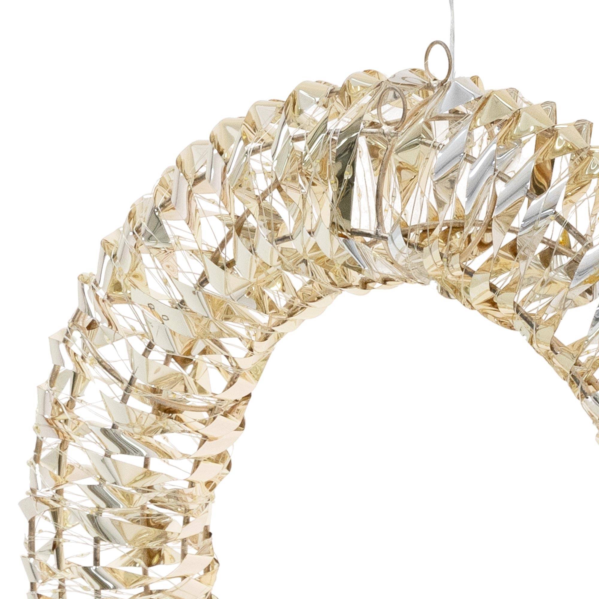 Ecd-Germany - Couronne lumineuse de Noël métallique Ø 50cm 720 micro LEDs lumière blanche chaude IP44 intérieur/extérieur minuterie anneau déco de porte fenêtre - Image 3