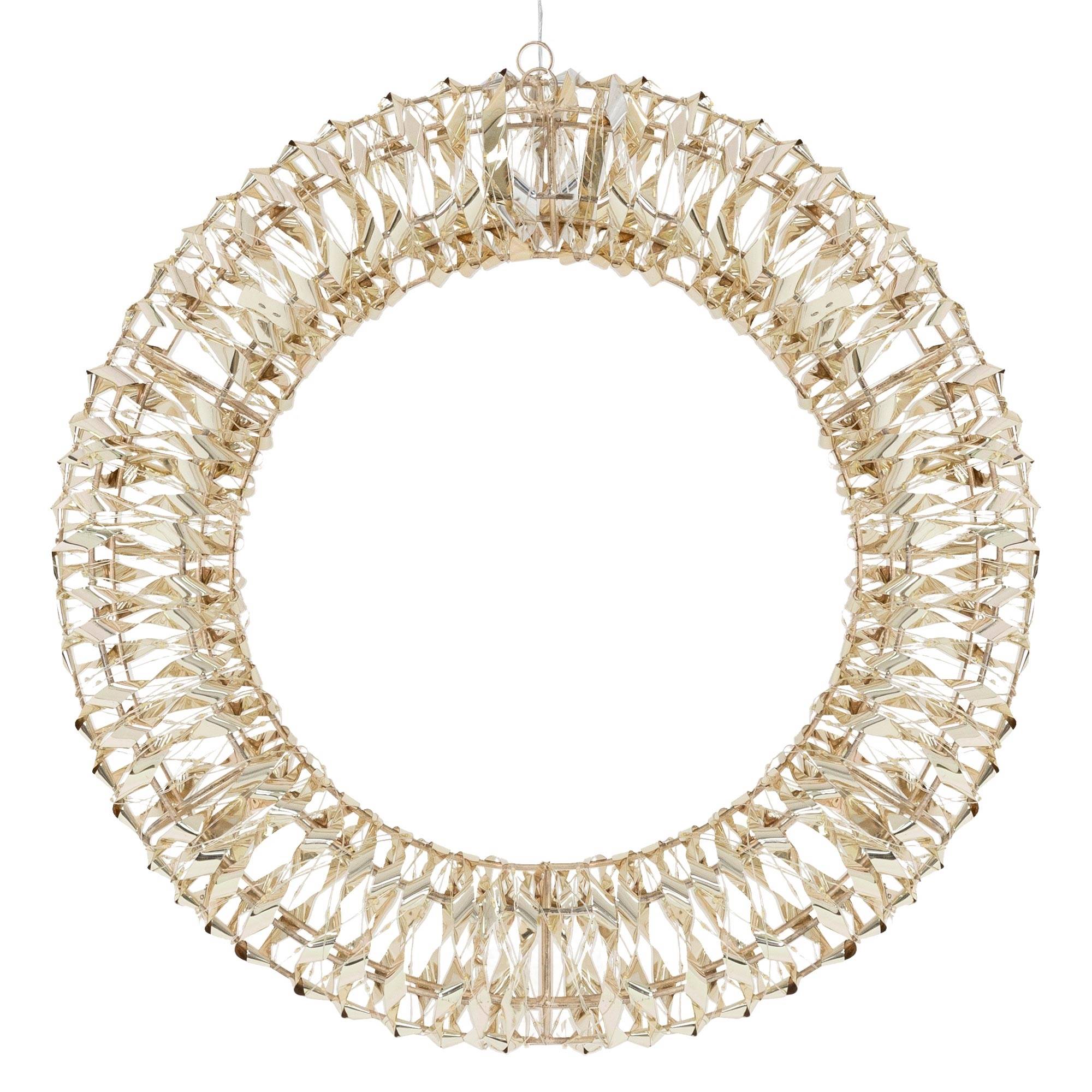 Ecd-Germany - Couronne lumineuse de Noël métallique Ø 50cm 720 micro LEDs lumière blanche chaude IP44 intérieur/extérieur minuterie anneau déco de porte fenêtre - Image 8