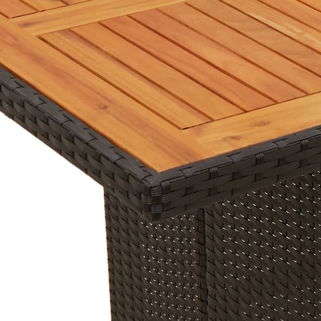 PANGIVO - Table de jardin résine tressée bois acacia noir 240 x 90 x 75 cm - PANGIVO - Image 9