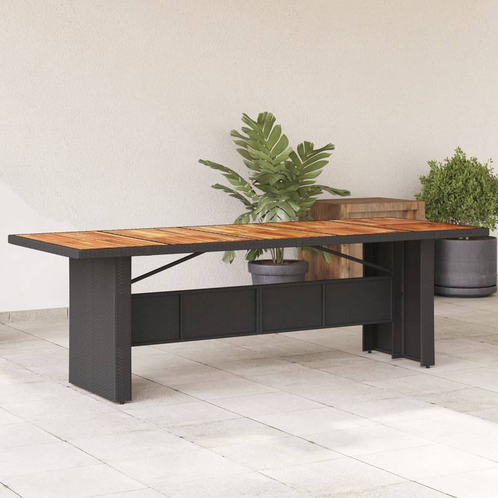 PANGIVO - Table de jardin résine tressée bois acacia noir 240 x 90 x 75 cm - PANGIVO - Image 1