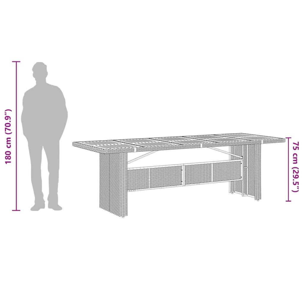 PANGIVO - Table de jardin résine tressée bois acacia noir 240 x 90 x 75 cm - PANGIVO - Image 10