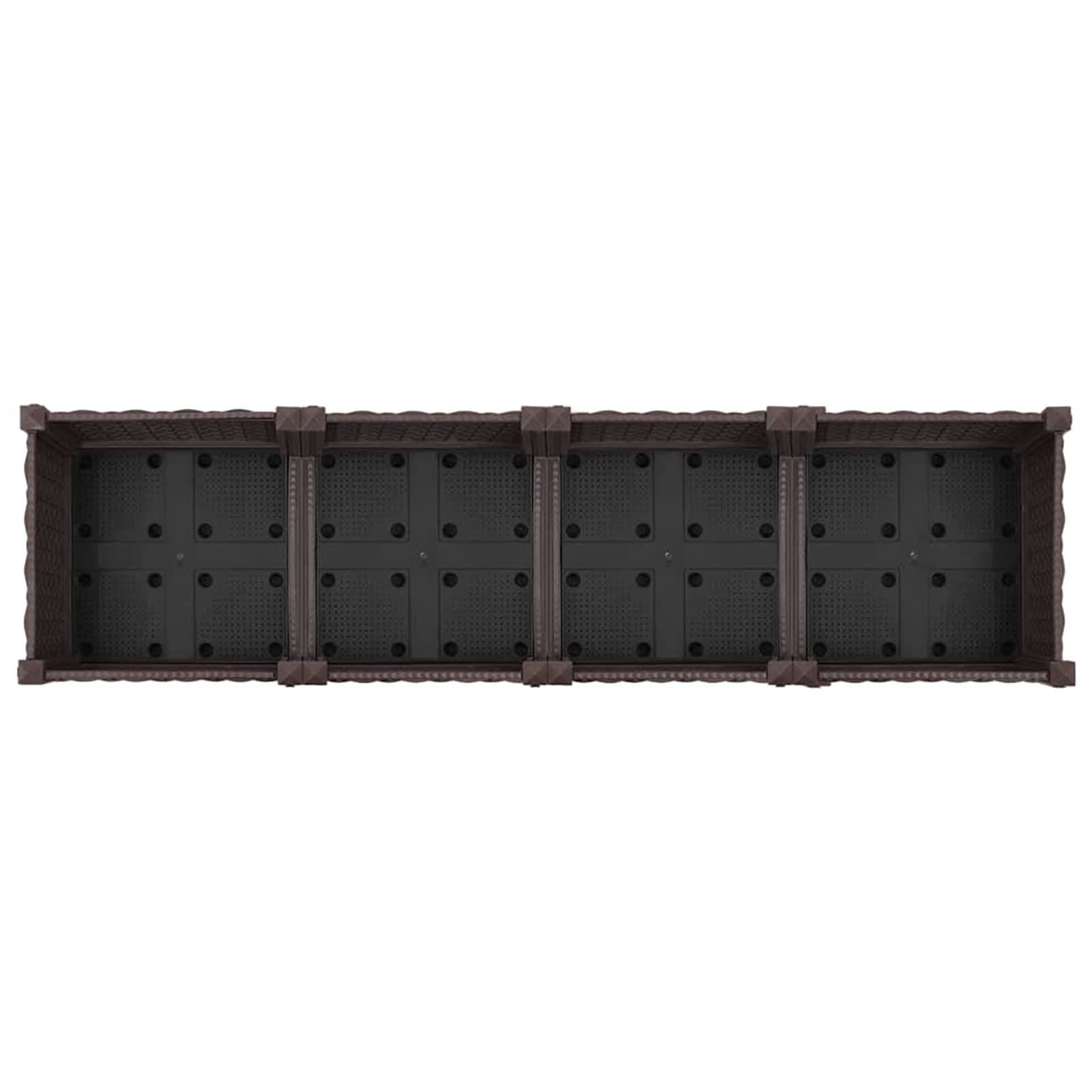 ComfortXL - Jardinière surélevée PP extérieur grande capacité sur roues 160x40x29cm Marron - ComfortXL Outdoor Living - Image 5