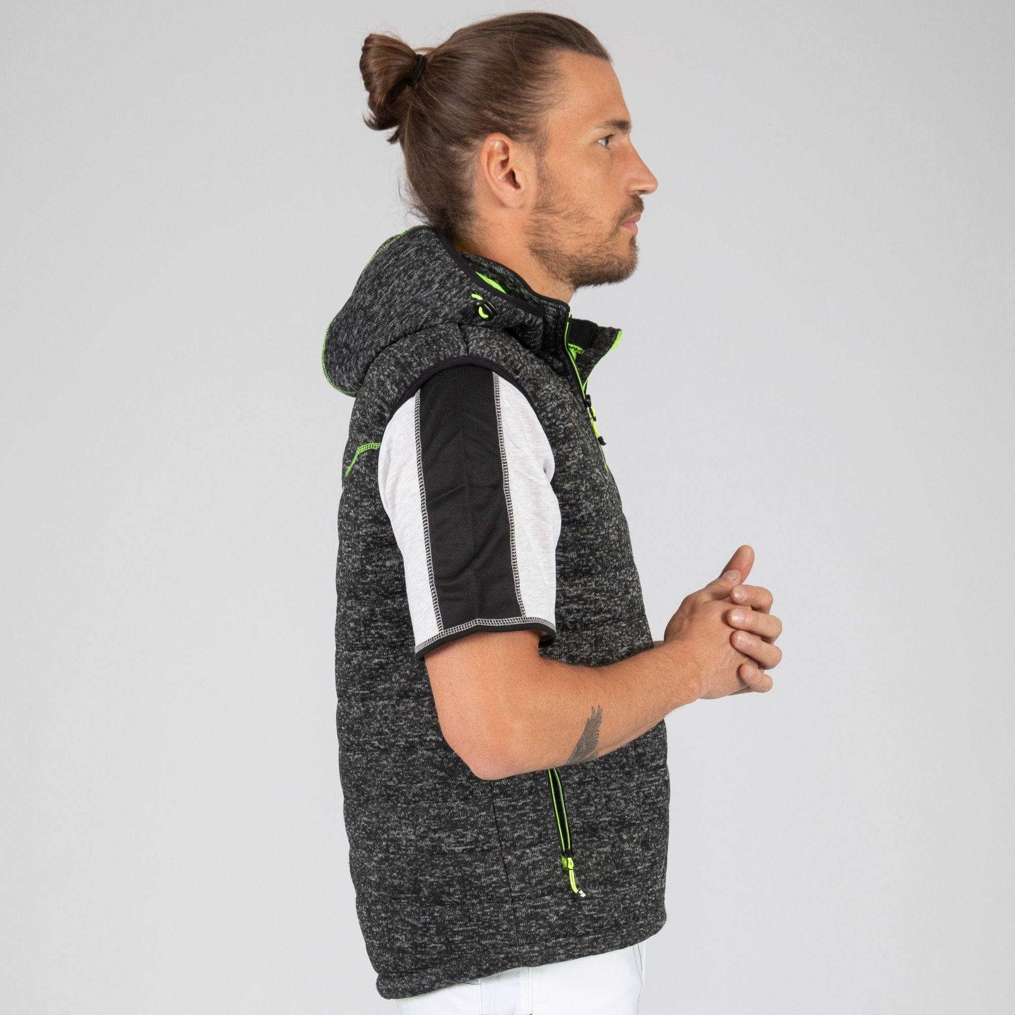 Nineworths - TEDDY - GILET SANS MANCHES DE TRAVAIL - 1131 | Noir / Jaune fluo - Image 4