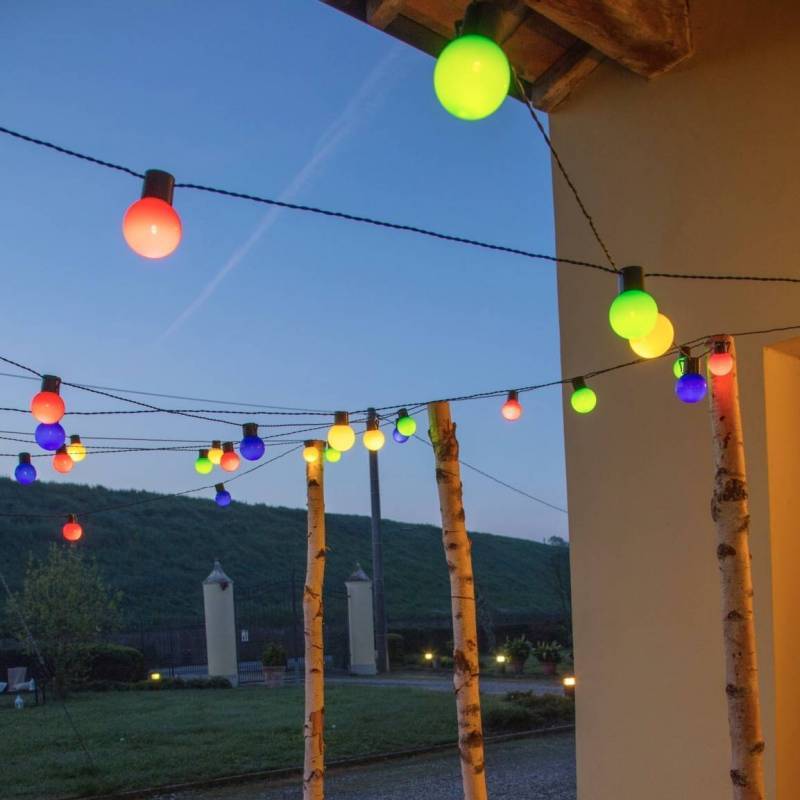 guirlande lumineuse guinguette multicolore 10M 20 globes LED Pas cher Lotti - Image 1