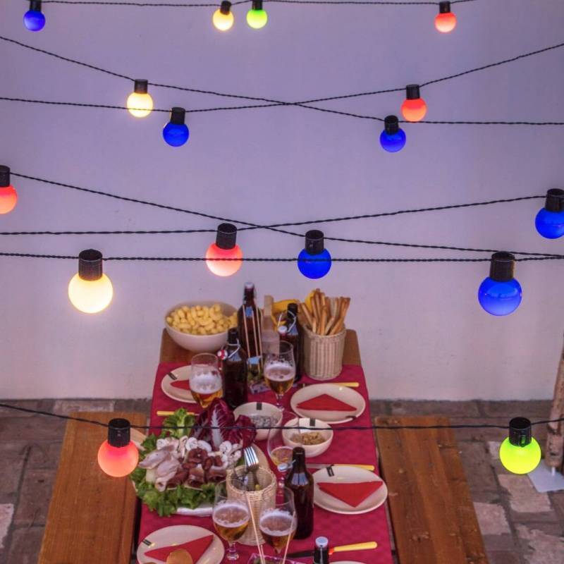 guirlande lumineuse guinguette multicolore 10M 20 globes LED Pas cher Lotti - Image 4