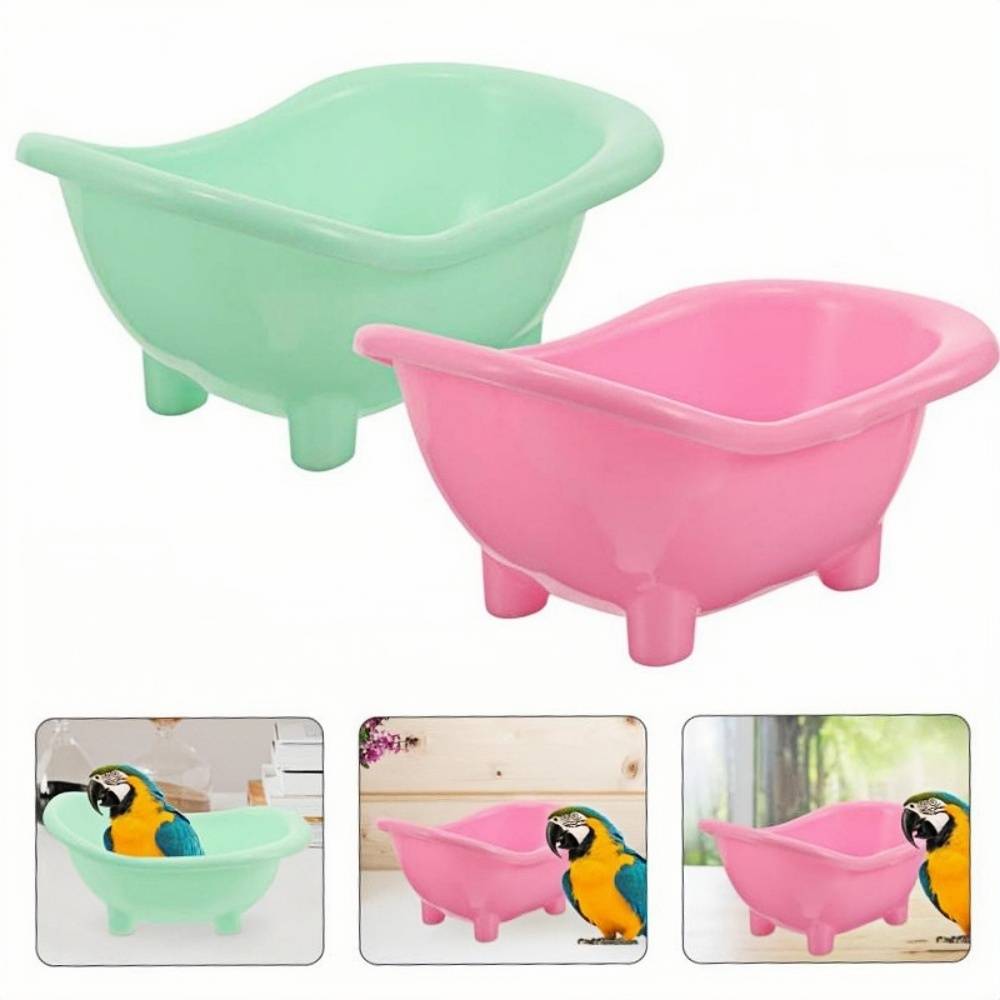 Lot de 2 bacs de bain en plastique pour oiseaux DtopbuyAge