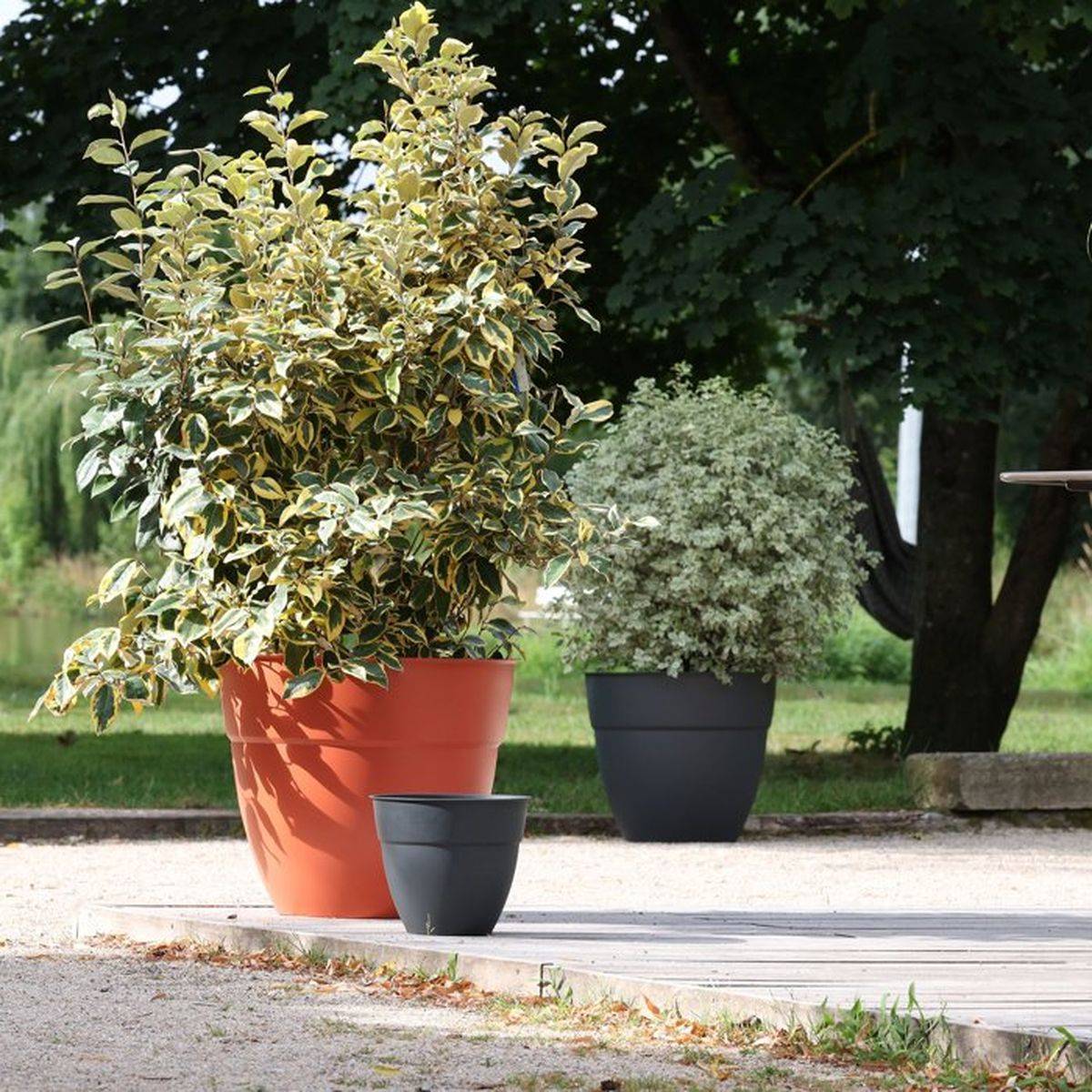 Eda - Pot de fleur rond Osaka Ø 40 x H.34,3 cm Orange terre battue - Eda - Image 5