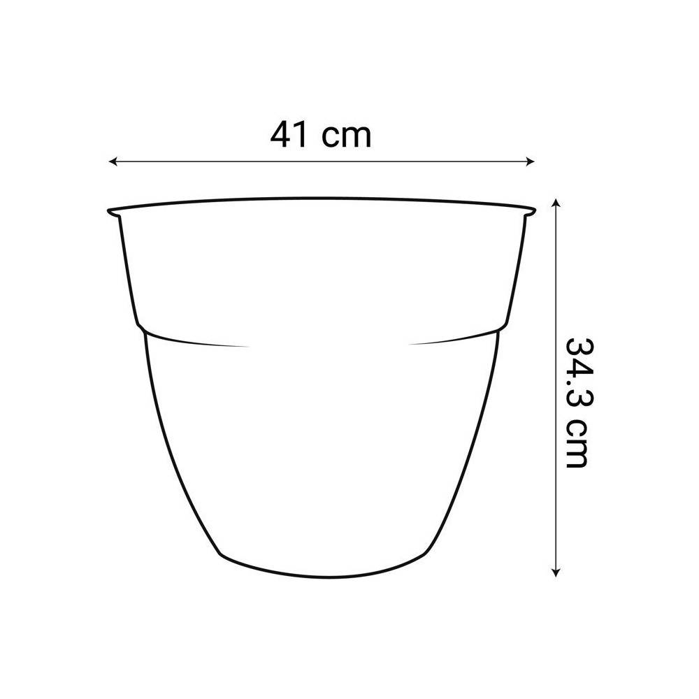 Eda - Pot de fleur rond Osaka Ø 40 x H.34,3 cm Orange terre battue - Eda - Image 4