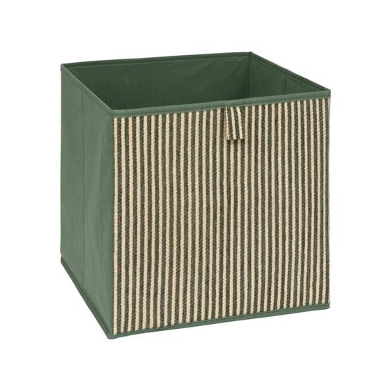 Boîte de Rangement Déco "Cotty" 31x31cm Vert Foncé - Image 1