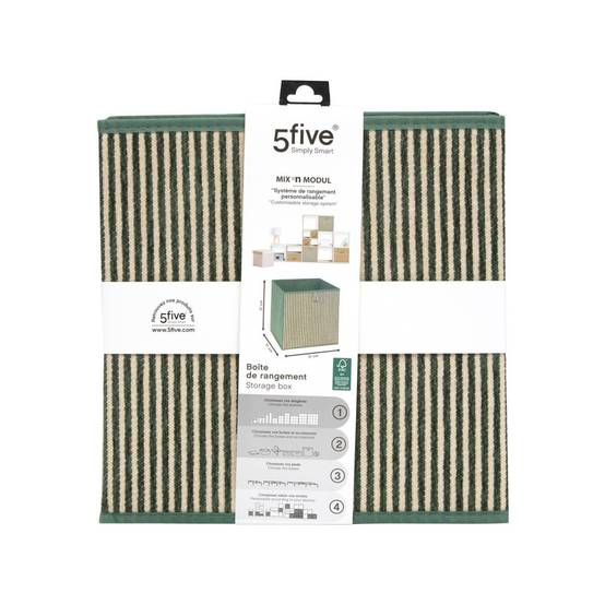 Boîte de Rangement Déco "Cotty" 31x31cm Vert Foncé - Image 3