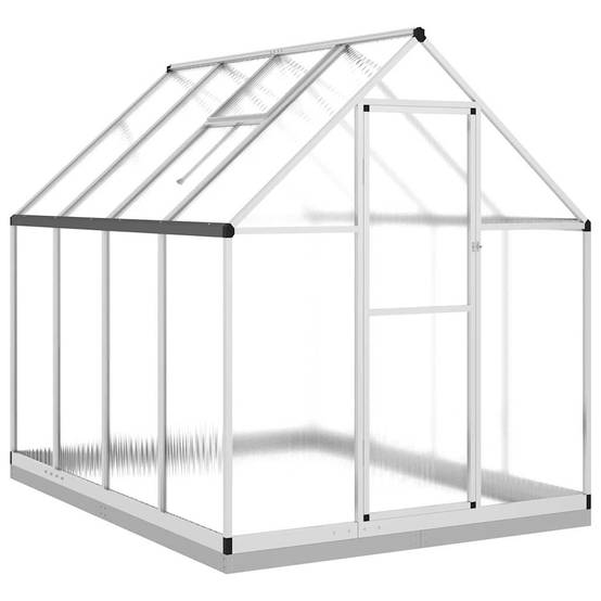 Serre aluminium et polycarbonate argenté 224 x 169 x 202 cm - PANGIVO - Image 2