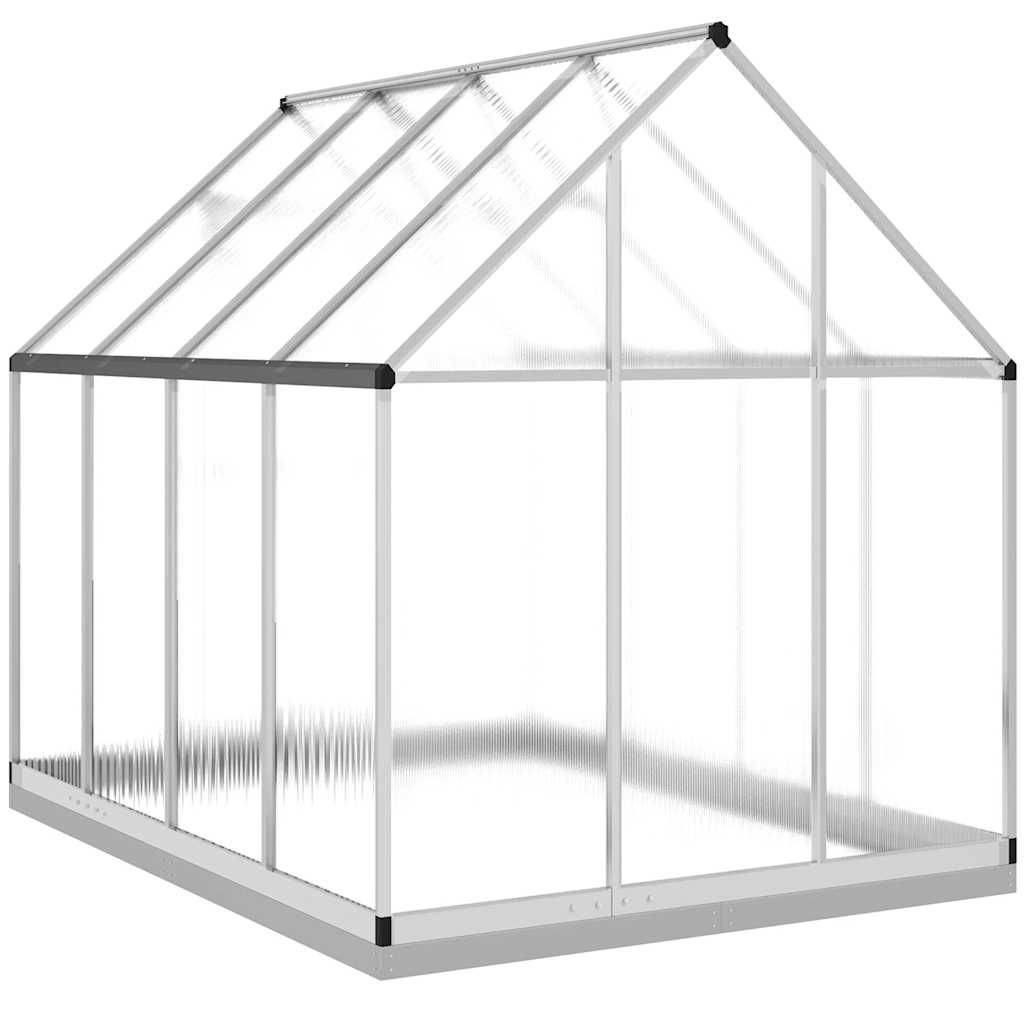 Serre aluminium et polycarbonate argenté 224 x 169 x 202 cm - PANGIVO - Image 5