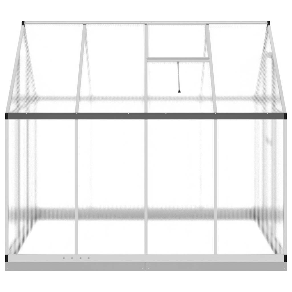 Serre aluminium et polycarbonate argenté 224 x 169 x 202 cm - PANGIVO - Image 4