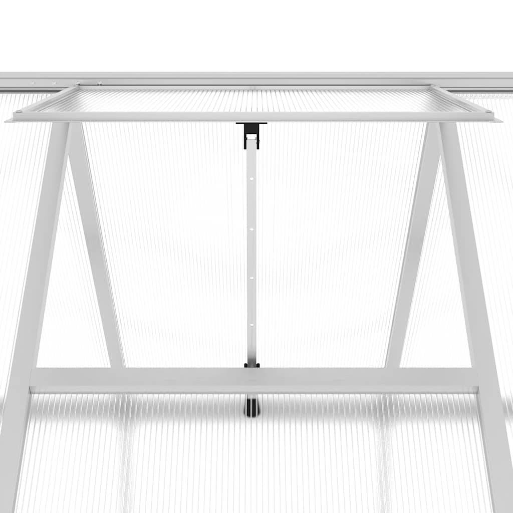 Serre aluminium et polycarbonate argenté 224 x 169 x 202 cm - PANGIVO - Image 9