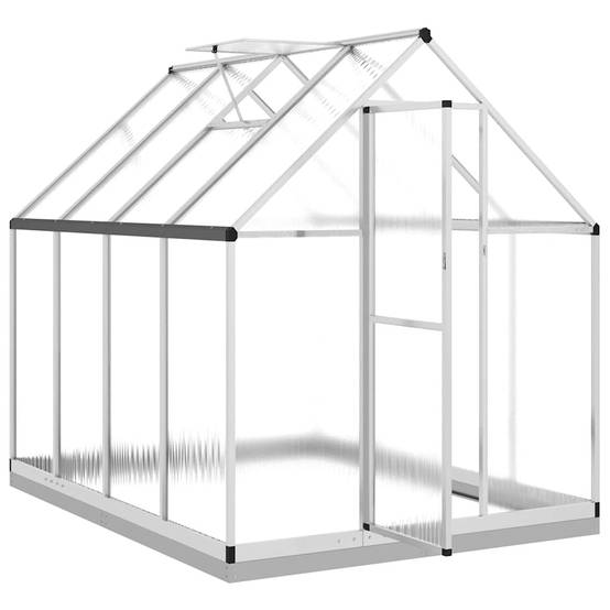 Serre aluminium et polycarbonate argenté 224 x 169 x 202 cm - PANGIVO - Image 6