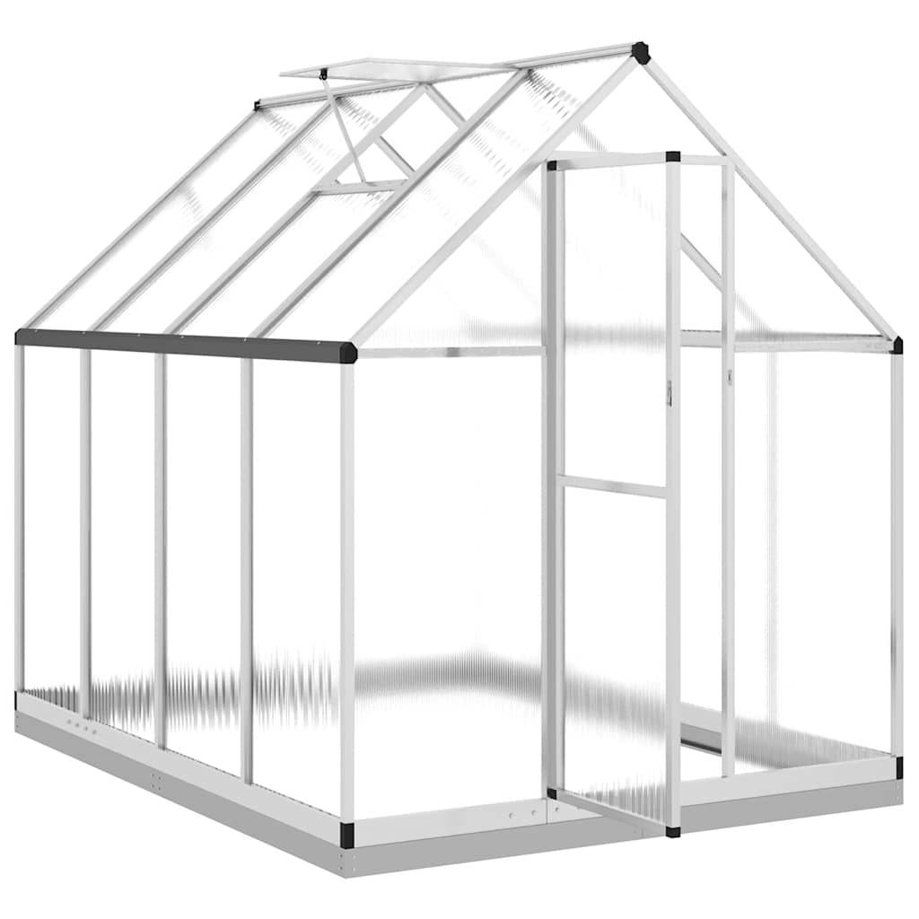 Serre aluminium et polycarbonate argenté 224 x 169 x 202 cm - PANGIVO - Image 6