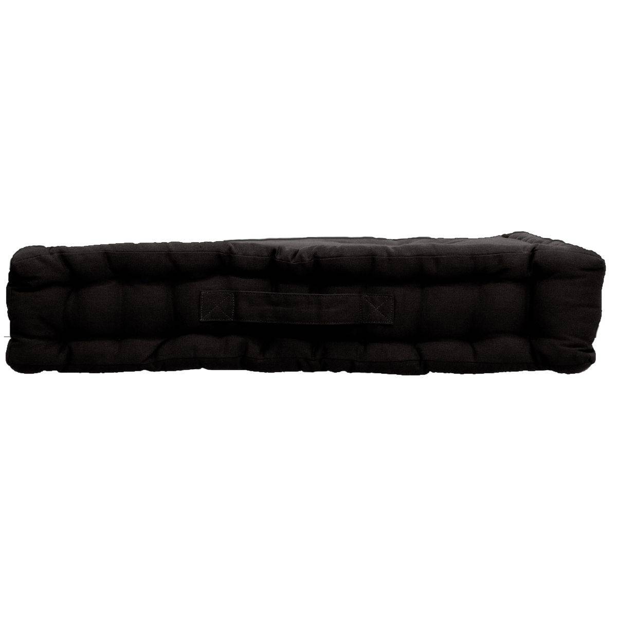 Enjoy Home - Coussin de Sol Uni "Panama" 50x50cm Noir - Image 3
