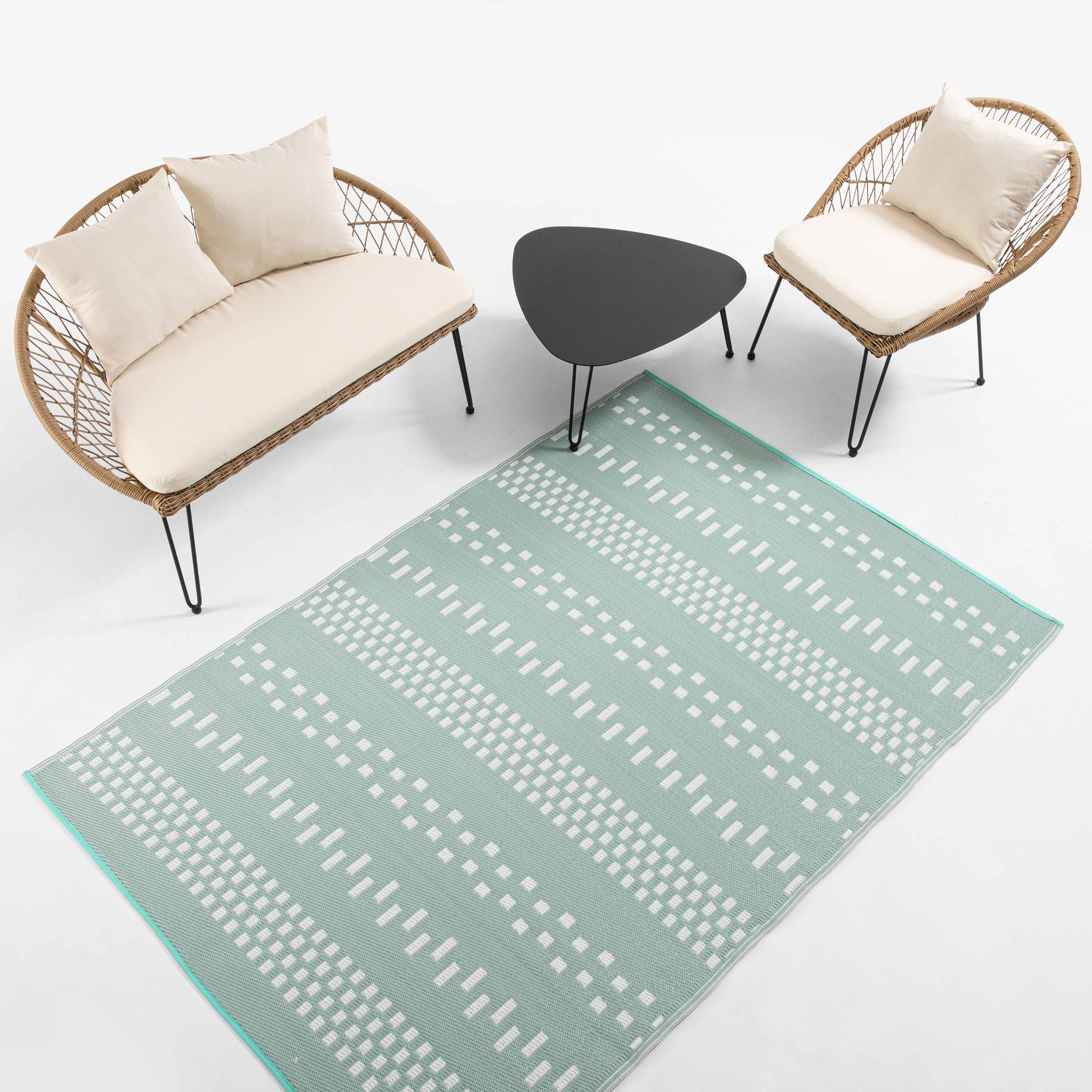 Oviala - Tapis d'extérieur en polypropylène recyclé vert 270 x 180 cm Solys - Oviala - Image 5