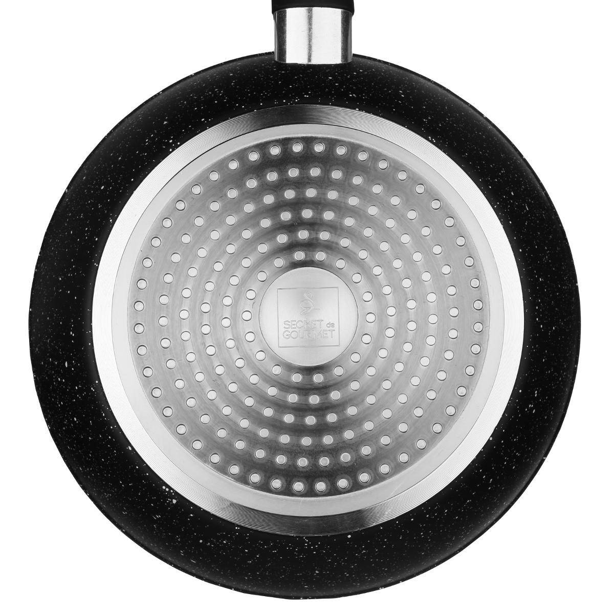 Sauteuse en Aluminium "Couvercle" 24cm Noir - Image 3