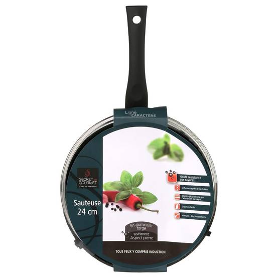 Sauteuse en Aluminium "Couvercle" 24cm Noir - Image 5