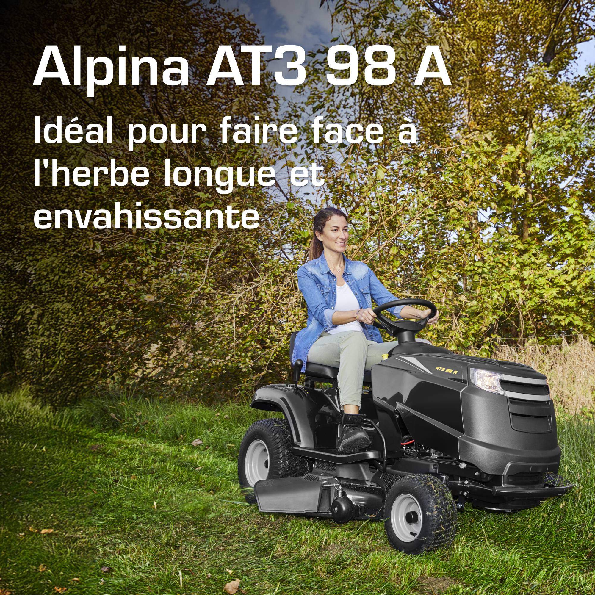 Alpina - Tracteur tondeuse AT3 98 A – Éjection latérale, coupe 98 cm, moteur STIGA 352 cm³, kit mulching inclus, démarrage électrique – Alpina - Image 2