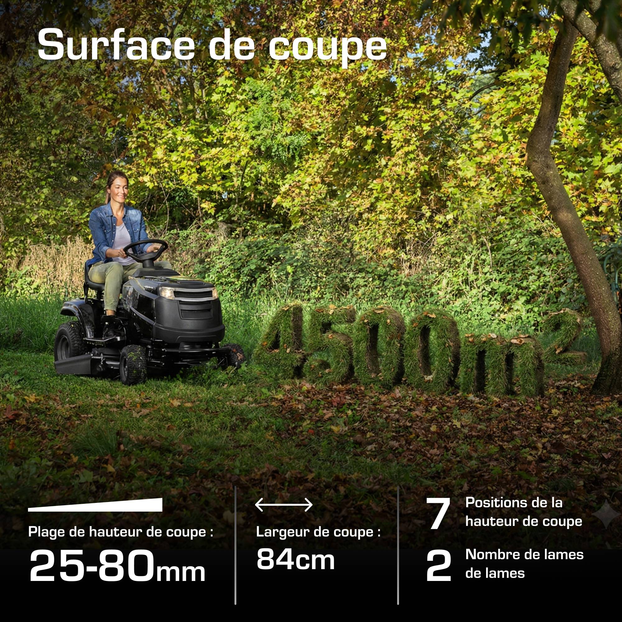 Alpina - Tracteur tondeuse AT3 98 A – Éjection latérale, coupe 98 cm, moteur STIGA 352 cm³, kit mulching inclus, démarrage électrique – Alpina - Image 6