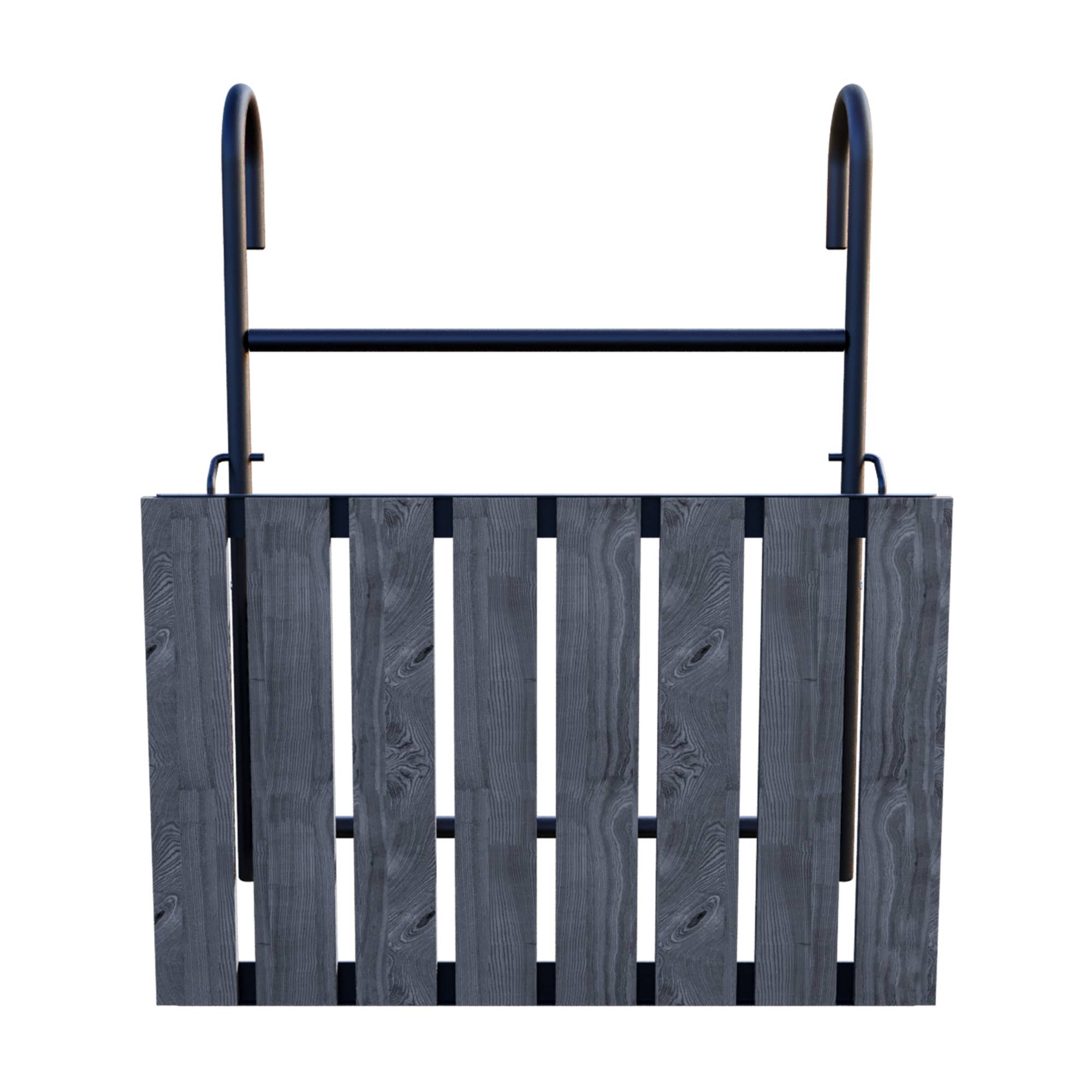 Table de balcon rabattable Petäjävesi métal bois de pin 60 x 40 x 58 cm noir gris structuré [en.casa] - Image 8