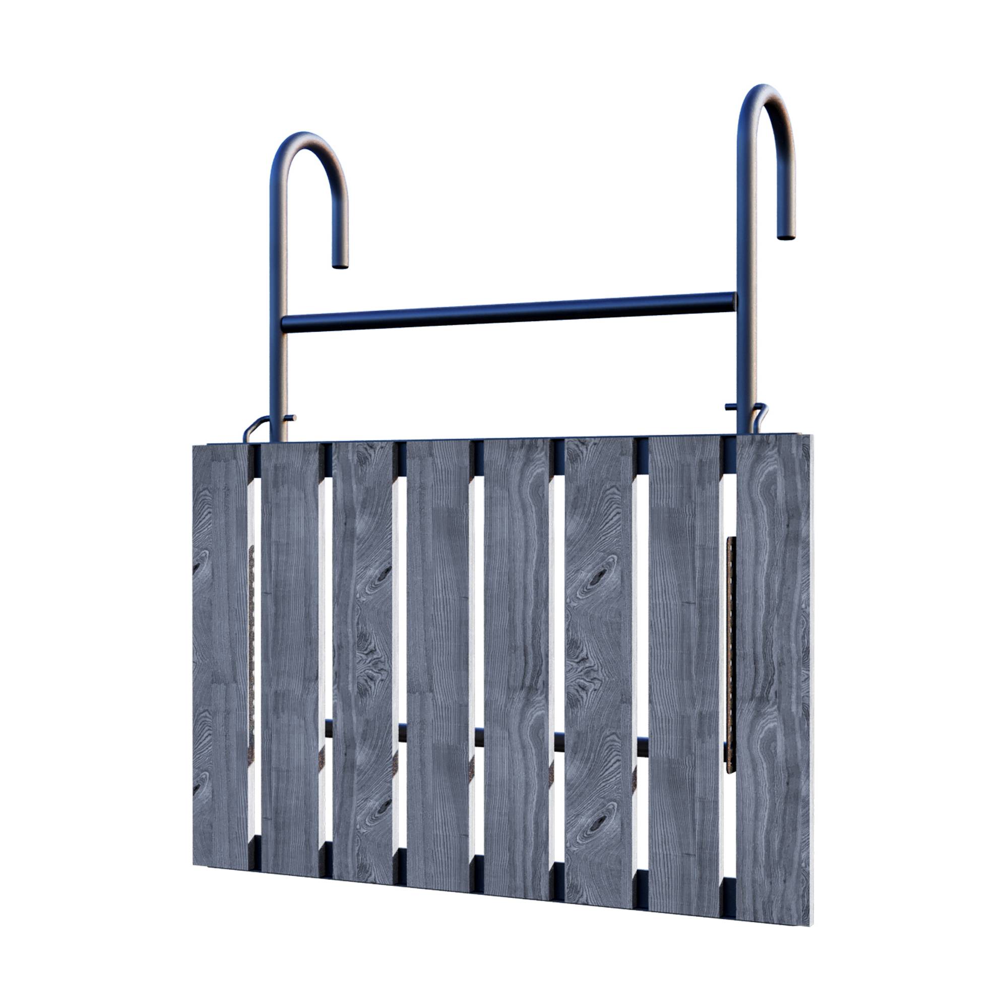 Table de balcon rabattable Petäjävesi métal bois de pin 60 x 40 x 58 cm noir gris structuré [en.casa] - Image 7