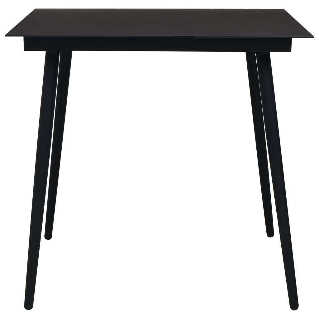ComfortXL - Table de Jardin Carrée 80x80 cm Noire, Structure en Acier et Plateau en Verre, Design Moderne – ComfortXL Outdoor Living - Image 2