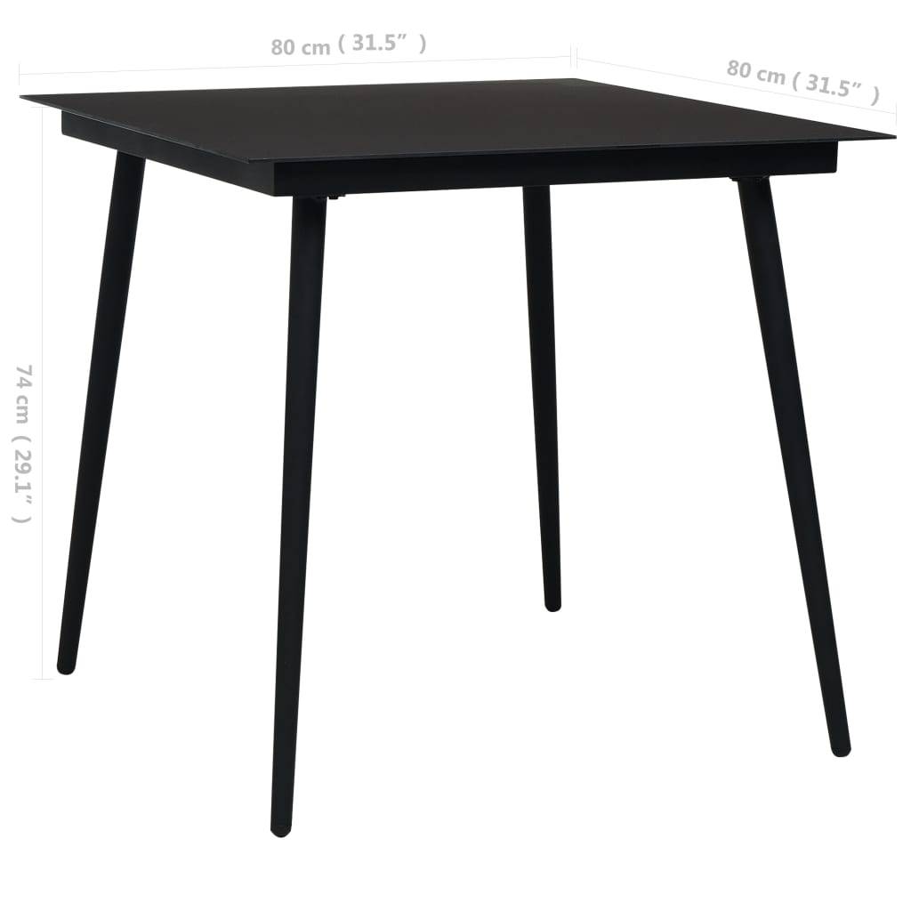 ComfortXL - Table de Jardin Carrée 80x80 cm Noire, Structure en Acier et Plateau en Verre, Design Moderne – ComfortXL Outdoor Living - Image 4