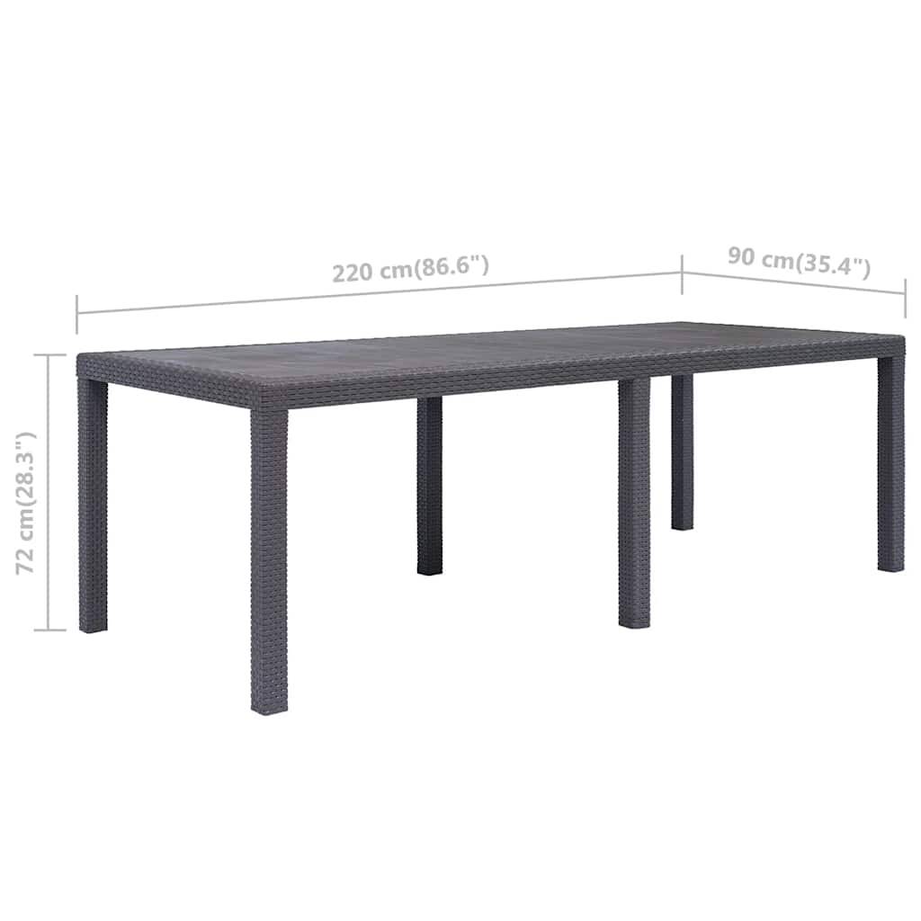 Table de jardin Plastique Marron 220 x 90 x 72 cm - PANGIVO - Image 5